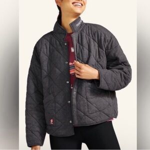 Peloton Together We Go Far Quilted Button Jacket Grey Size Medium